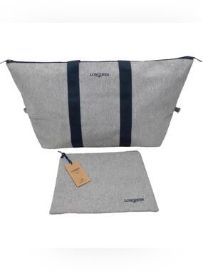 NWT Longines Melange Canvas Foldable Travel Bag Gray/Blue Sporty Minimalist
